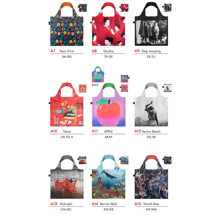 LOQI ローキー エコバッグ 折り畳み 折りたたみ loqi ショッピングバッグ ショッパー エコバック サブバッグ トートバッグ ナイロン レディース メンズECO かばん 鞄 アウトドア 旅行 大容量 マザーズバッグ コンビニサイズ マチ広 ホワイトデー 母の日 父の日