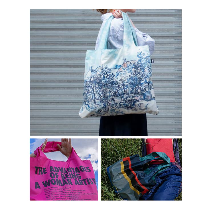 ローキー エコバッグ  ミュージアムコレクション LOQI museum collection エコバック トートバッグ 折りたたみ折り畳み コンパクト ブランド おしゃれ ナイロン レジカゴ ショッピングバッグ 小さめ 絵画 レディース メンズ ユニセックス ギフト プレゼント クリスマス