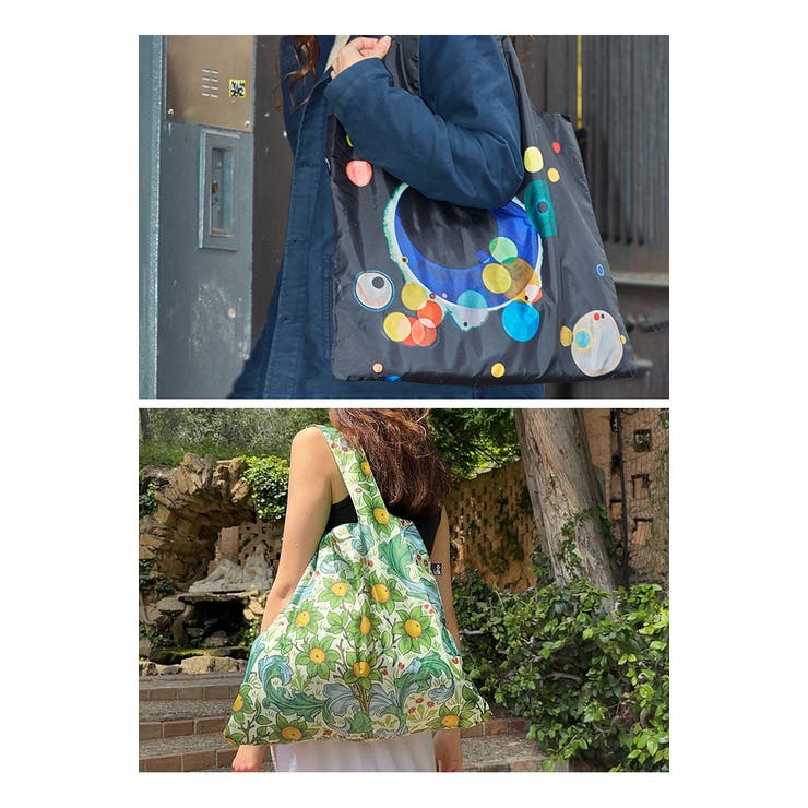 ローキー エコバッグ  ミュージアムコレクション LOQI museum collection エコバック トートバッグ 折りたたみ折り畳み コンパクト ブランド おしゃれ ナイロン レジカゴ ショッピングバッグ 小さめ 絵画 レディース メンズ ユニセックス ギフト プレゼント クリスマス