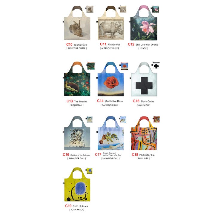 ローキー エコバッグ  ミュージアムコレクション LOQI museum collection エコバック トートバッグ 折りたたみ折り畳み コンパクト ブランド おしゃれ ナイロン レジカゴ ショッピングバッグ 小さめ 絵画 レディース メンズ ユニセックス ギフト プレゼント クリスマス