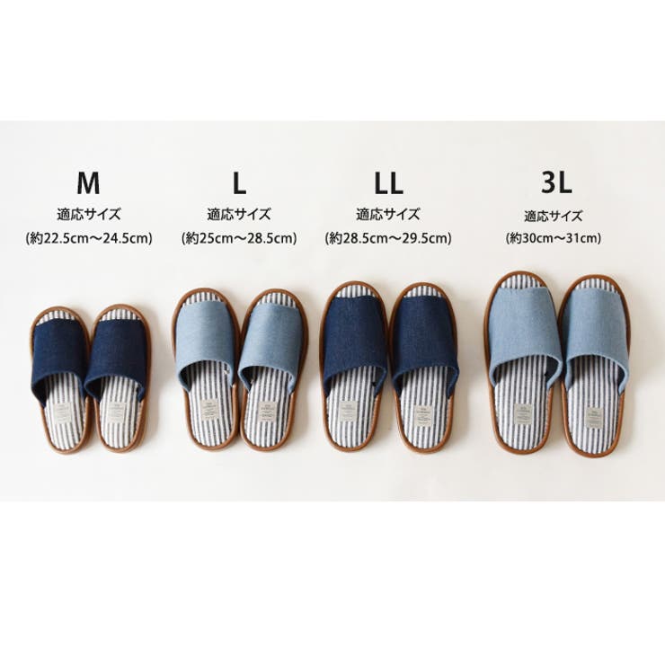 デニムスリッパ【ストライプ バブーシュ ルームシューズ | LIFE STYLE ablana | 詳細画像6 