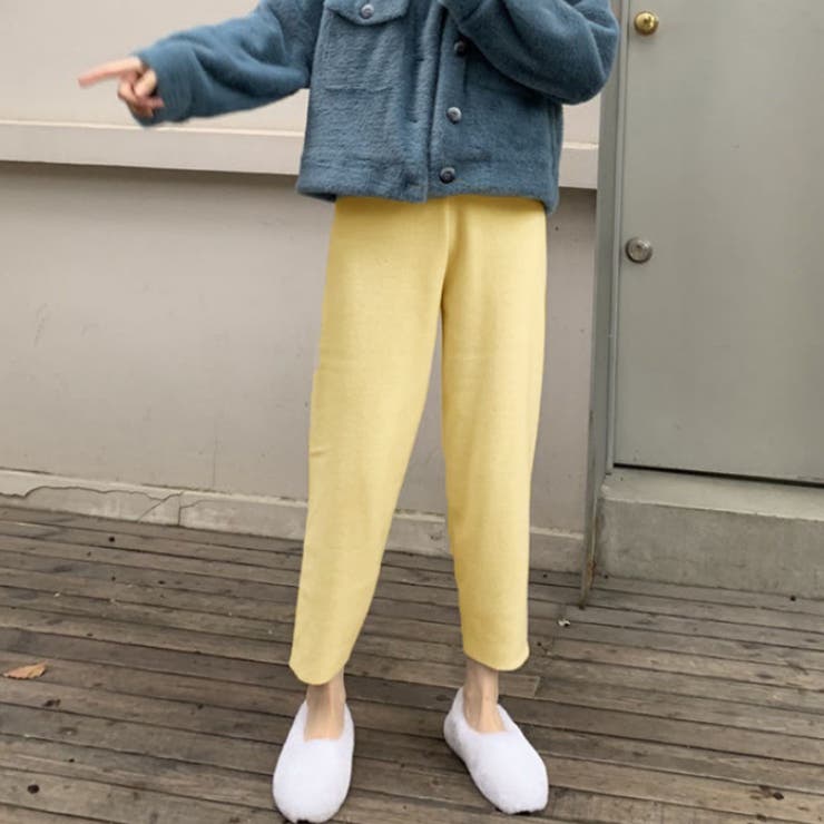 ベージュ | ニットパンツ 低身長さん向け 股上深め | LTL