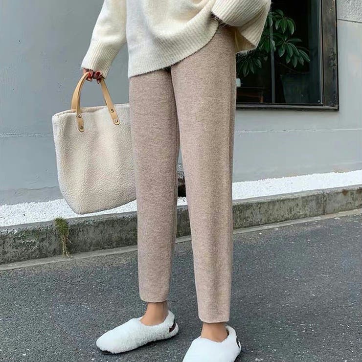 キャメル | ニットパンツ 低身長さん向け 股上深め | LTL