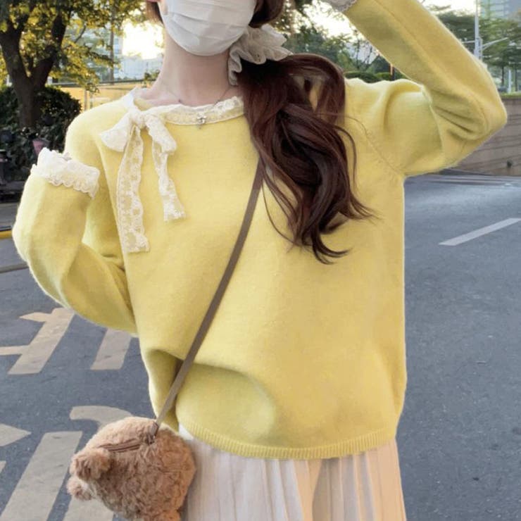 ニットトップス レース切り替え レディース | LTL | 詳細画像8 