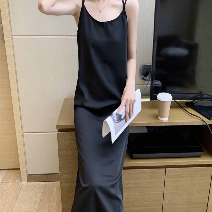 キャミワンピースVネックロング丈 バックスリット クロスストラップ | LTL | 詳細画像11 