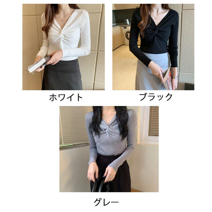 リブニット ツイスト トップス | LTL | 詳細画像2 