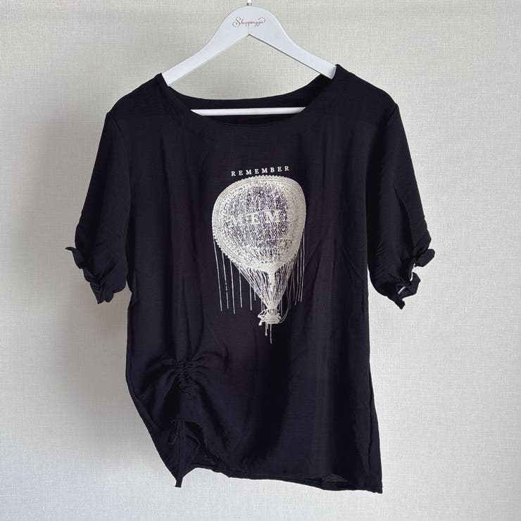 ブラック | 夏服Tシャツ パスリーブトップス レディース | LTL