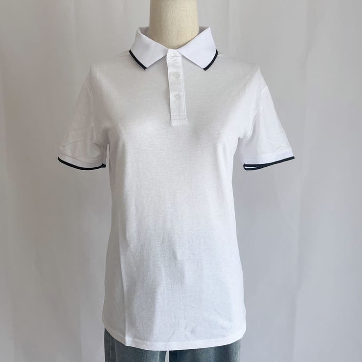 配色ライン襟付き 半袖 Tシャツ | LTL | 詳細画像12 
