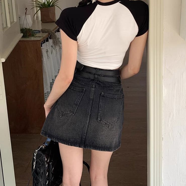 デニムミニスカート ダブルベルト レディースデニムスカート | LTL | 詳細画像19 