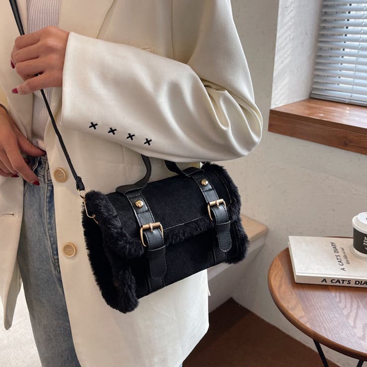 ブラック | ファー付き2WAYミニショルダーバッグ レディースバッグショルダーバッグハンドバ… | LTL