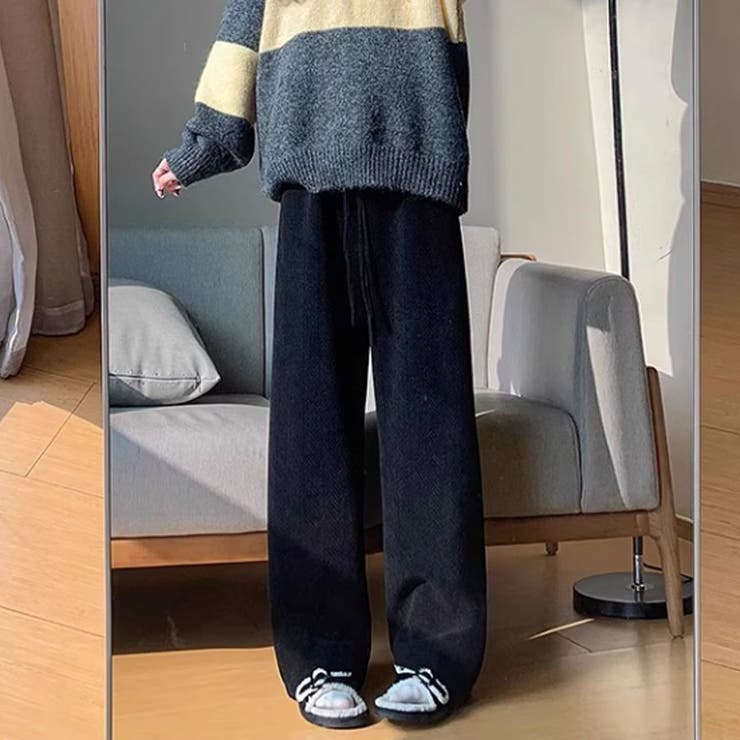 裏起毛ワイドストレートパンツ 裏起毛パンツ ワイドパンツ | LTL | 詳細画像10 