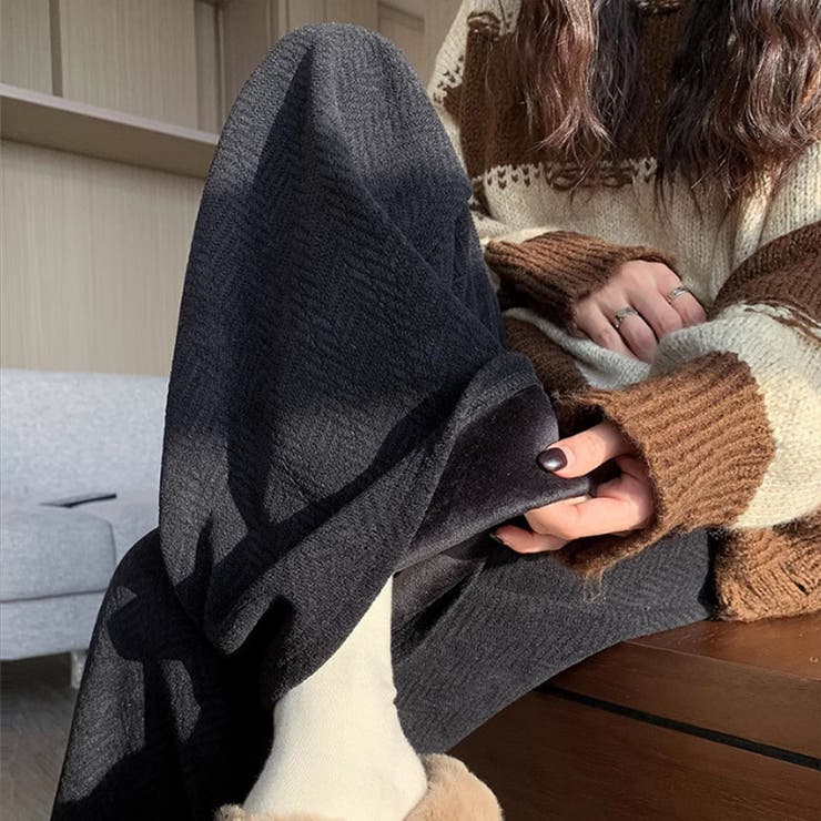 裏起毛ワイドストレートパンツ 裏起毛パンツ ワイドパンツ | LTL | 詳細画像12 