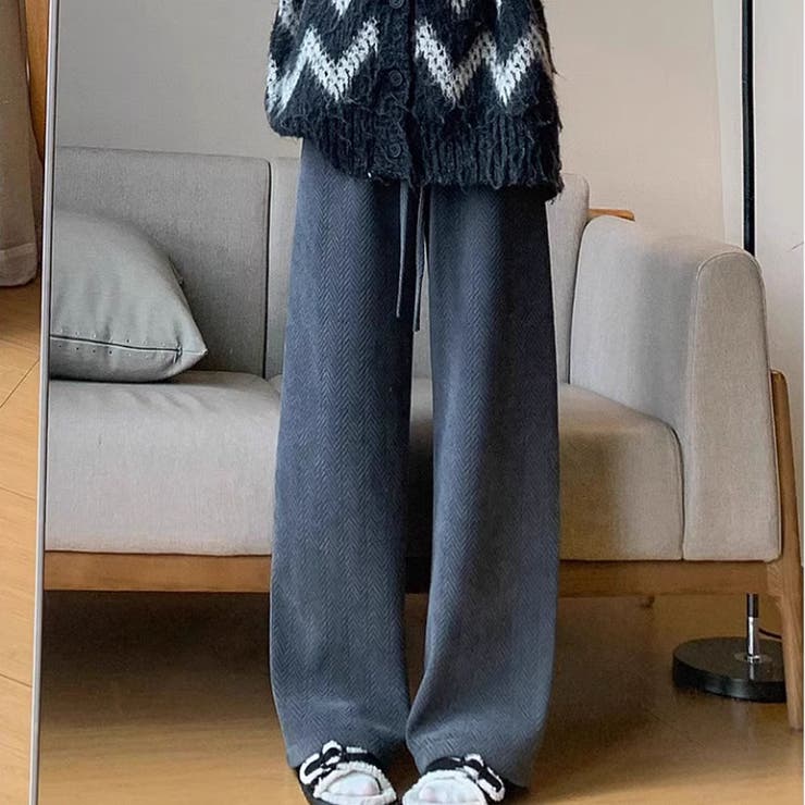 裏起毛ワイドストレートパンツ 裏起毛パンツ ワイドパンツ | LTL | 詳細画像14 