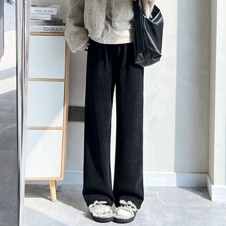 裏起毛ワイドストレートパンツ 裏起毛パンツ ワイドパンツ | LTL | 詳細画像8 