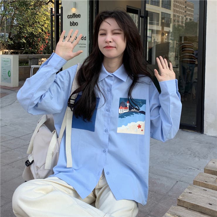 春夏新作 長袖 ブラウス Tシャツ トップス カットソー 韓国