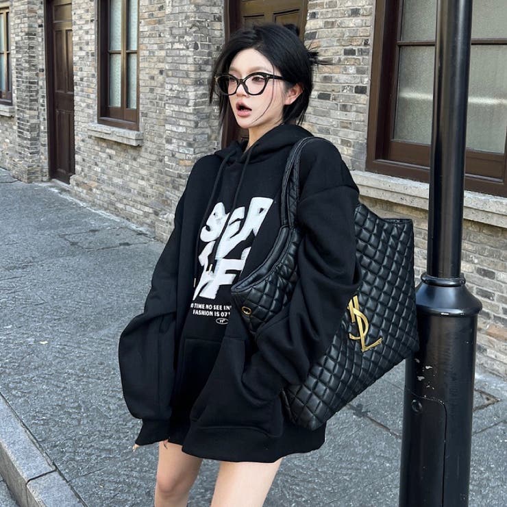 秋物新作 長袖フード付きカジュアルトレーナ パーカー ロゴ 韓国