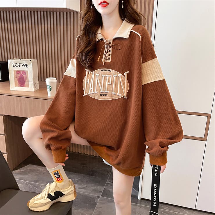 秋物新作 長袖カジュアルトレーナ パーカー | luby | 詳細画像2 