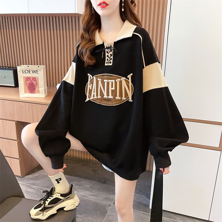 秋物新作 長袖カジュアルトレーナ パーカー | luby | 詳細画像3 