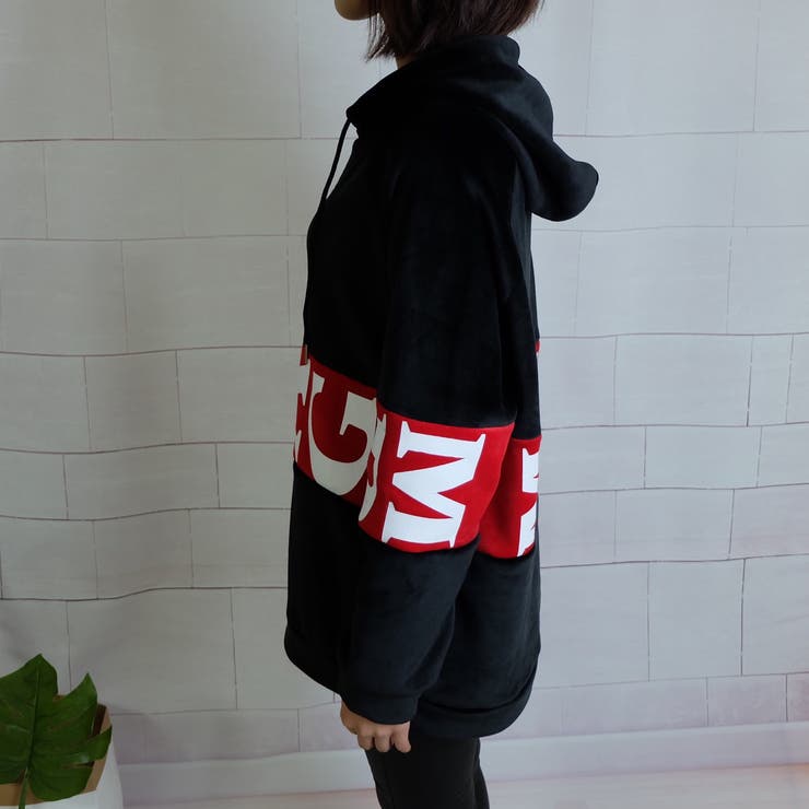 秋冬物 長袖フード付きカジュアルパーカー トレーナー 裏起毛 裏ボア | luby | 詳細画像3 