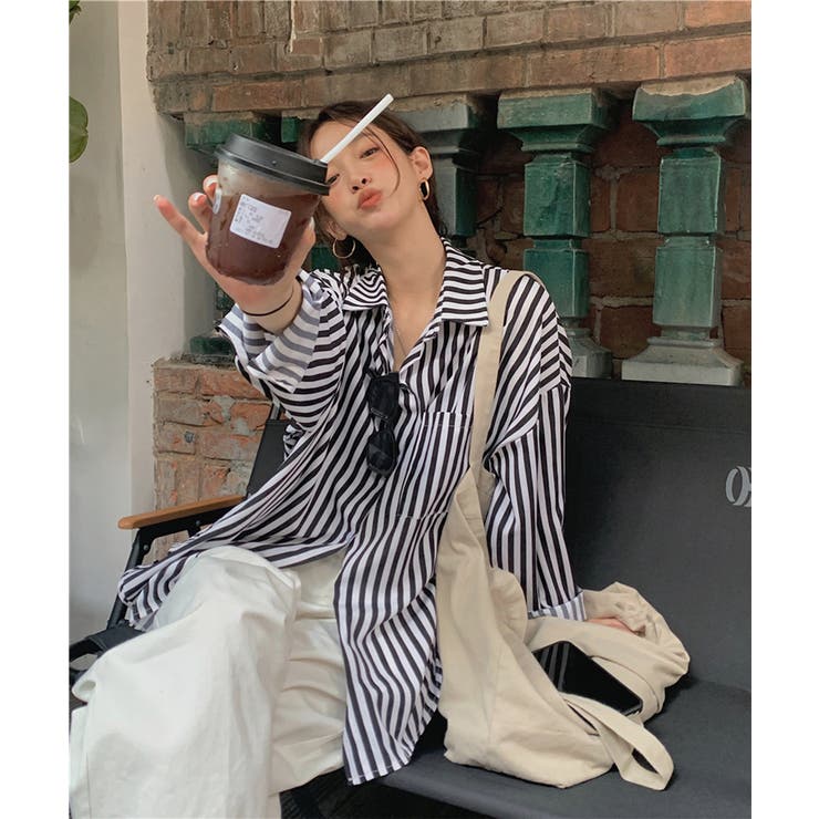 Babaghuri ストライプ柄長袖シャツ　美品♡ ストライプ 長袖シャツ｜Yahoo!フリマ（旧PayPayフリマ）