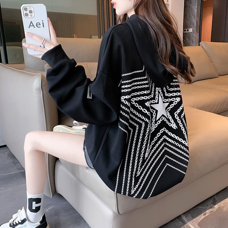 ブラック | 秋物新作 長袖カジュアルトレーナ ブルゾン | luby