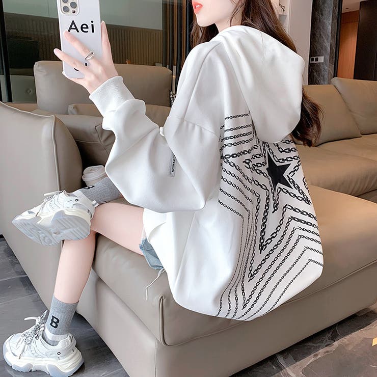 ホワイト | 秋物新作 長袖カジュアルトレーナ ブルゾン | luby