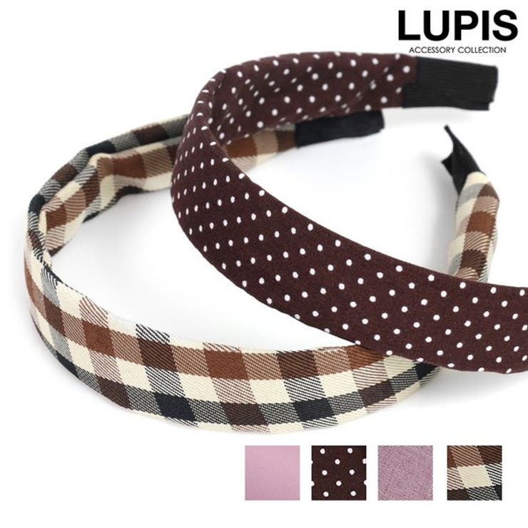 ドット×チェック柄カチューシャ【ヘアアクセサリー】 | LUPIS | 詳細画像1 
