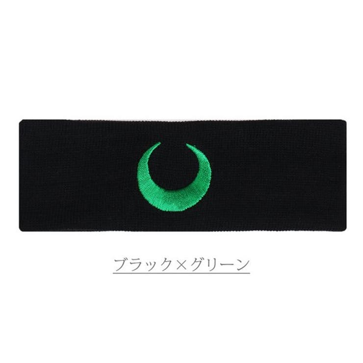 ブラック×グリーン | 刺繍ロゴヘアバンド【ヘアアクセサリー】 | LUPIS