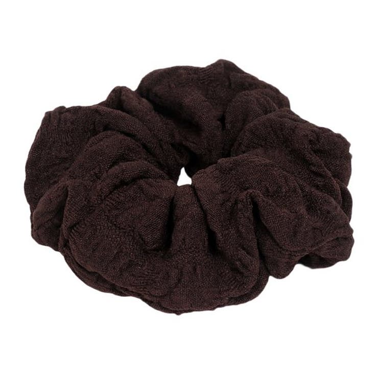 ブラウン | エンボスギャザーシュシュ【ヘアアクセサリー】 | LUPIS