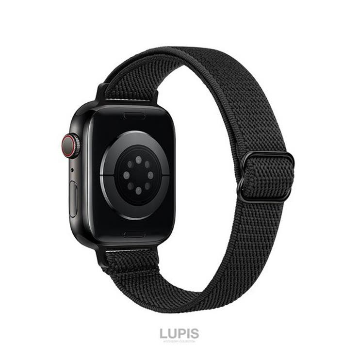 ブラック | シンプルカラーゴムAppleWatchバンド【38mm・40mm・41mm】 | LUPIS