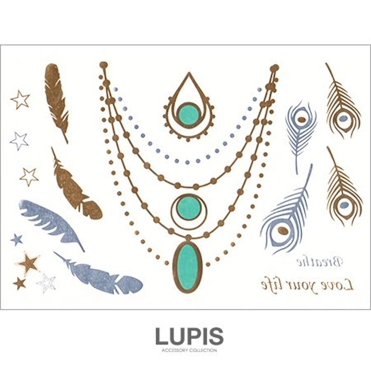 ジュエリーゴールド＆シルバーメタルフラッシュタトゥーシール 【タトゥーシール ス… | LUPIS | 詳細画像1 