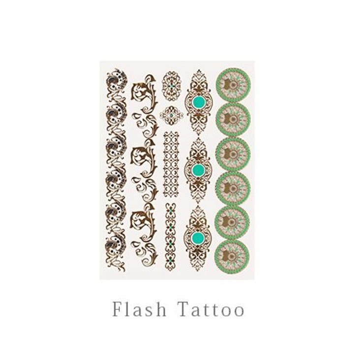 ブルーメタリックゴールドフラッシュタトゥーシール 【タトゥーシール フラッシュタ… | LUPIS | 詳細画像2 