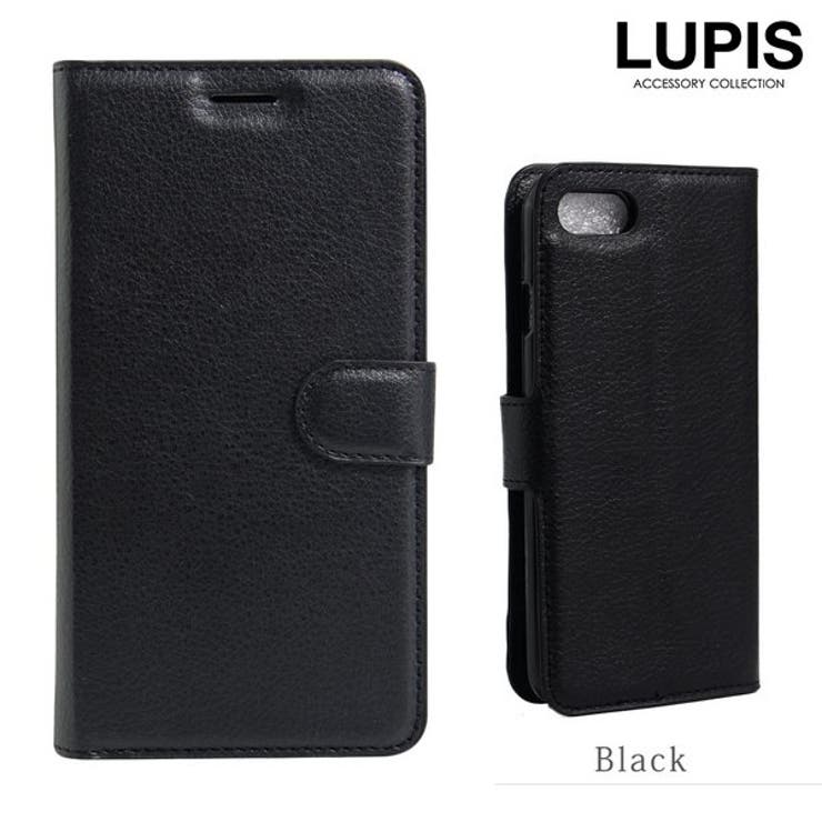 ブラック | 型押しレザー調iPhone用手帳型ケース | LUPIS