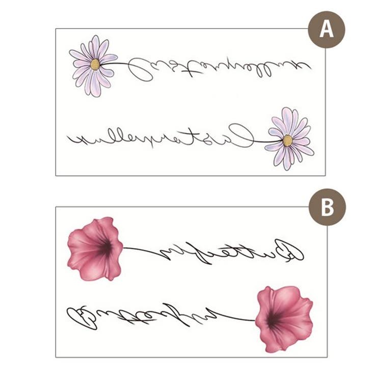 フラワー×英字タトゥーシール  | LUPIS | 詳細画像2 