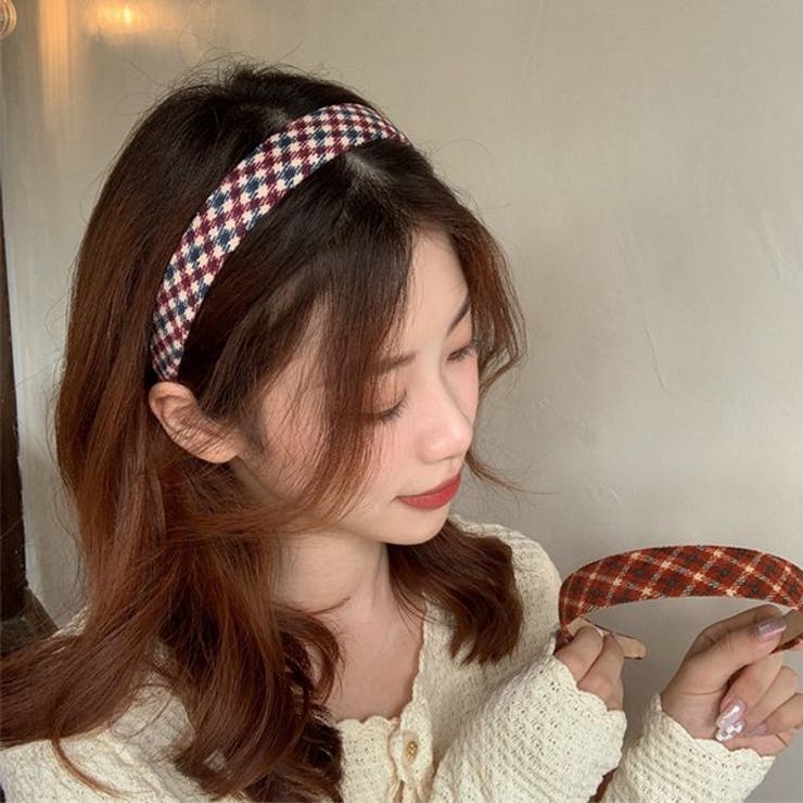 チェック柄カチューシャ【ヘアアクセサリー】 | LUPIS | 詳細画像4 