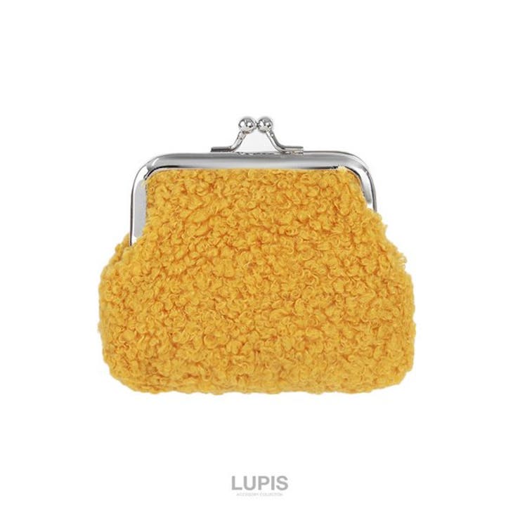 イエロー | プードルファーがま口ポーチ | LUPIS