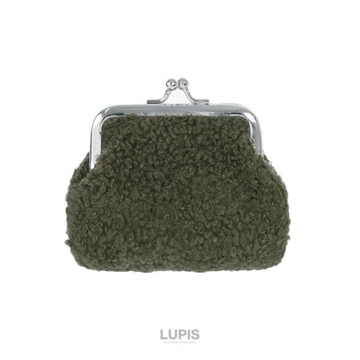 グリーン | プードルファーがま口ポーチ | LUPIS