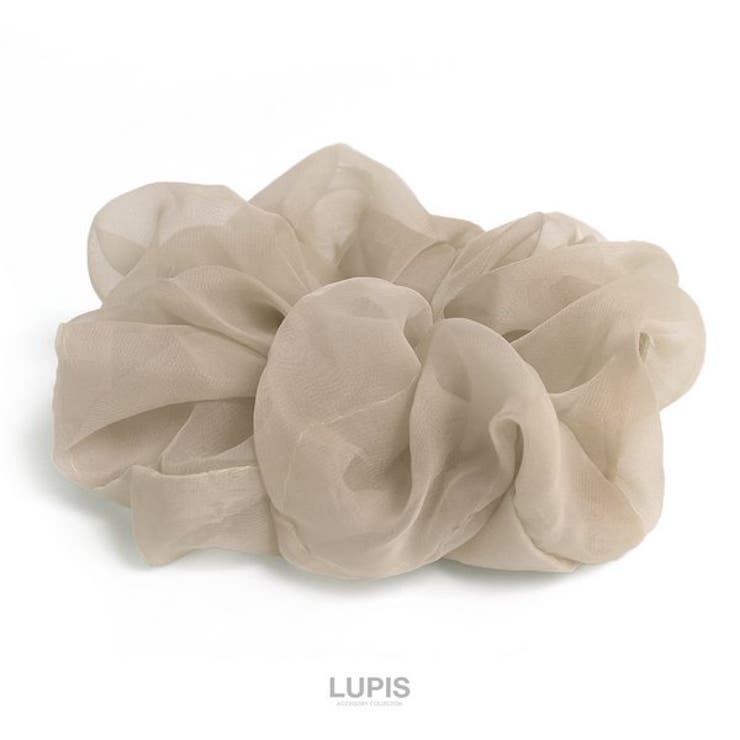 グレージュ | くすみカラーシフォンシュシュ【ヘアアクセサリー】 | LUPIS