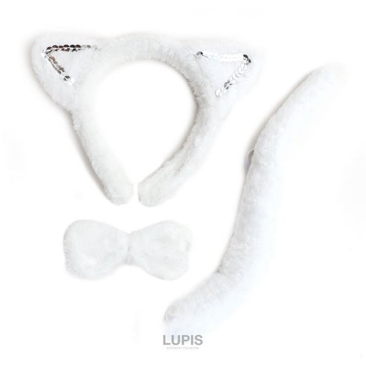 猫耳カチューシャ仮装セット【カチューシャ・蝶ネクタイ・しっぽ】 | LUPIS | 詳細画像3 