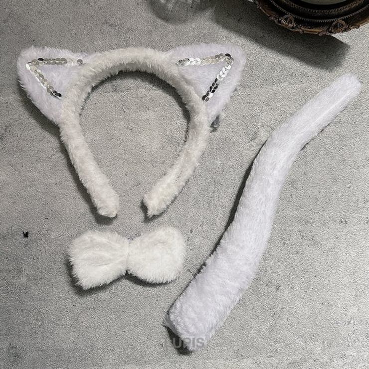 猫耳カチューシャ仮装セット【カチューシャ・蝶ネクタイ・しっぽ】 | LUPIS | 詳細画像7 