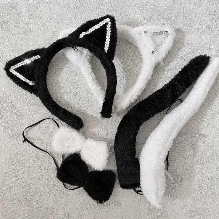 猫耳カチューシャ仮装セット【カチューシャ・蝶ネクタイ・しっぽ】 | LUPIS | 詳細画像9 
