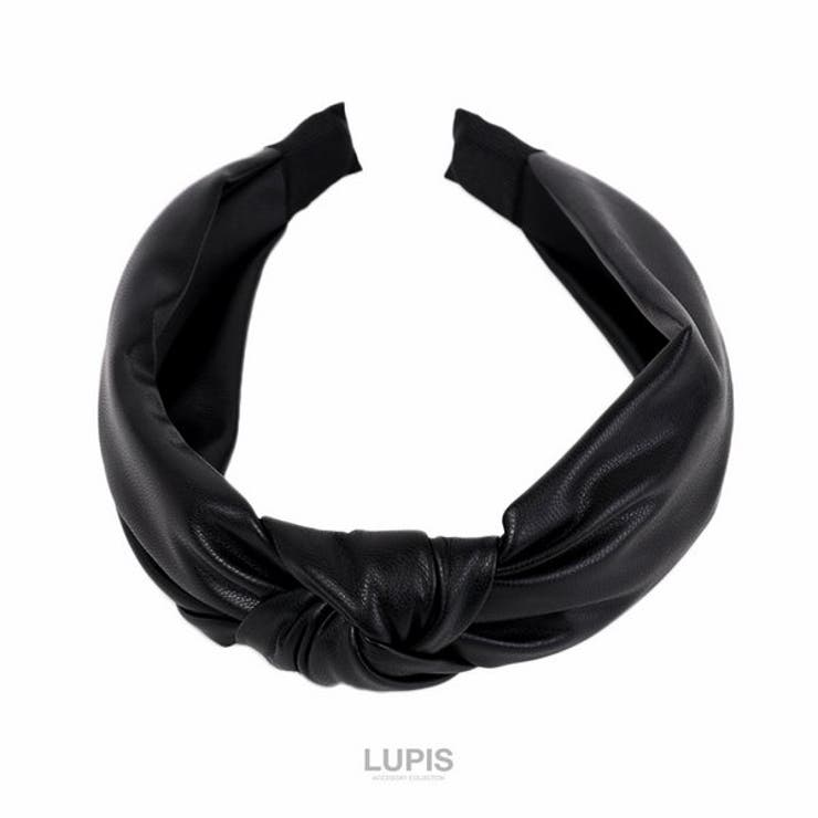 ブラック | レザー調リボンカチューシャ【ヘアアクセサリー】 | LUPIS