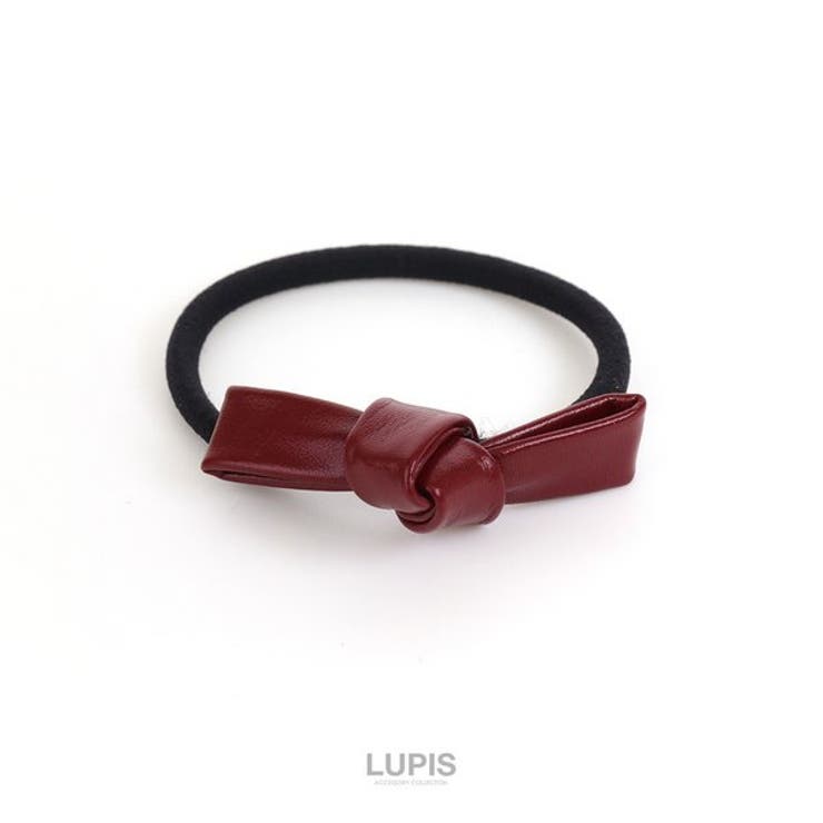ボルドー | レザー調プチリボンヘアゴム【ヘアアクセサリー】 | LUPIS