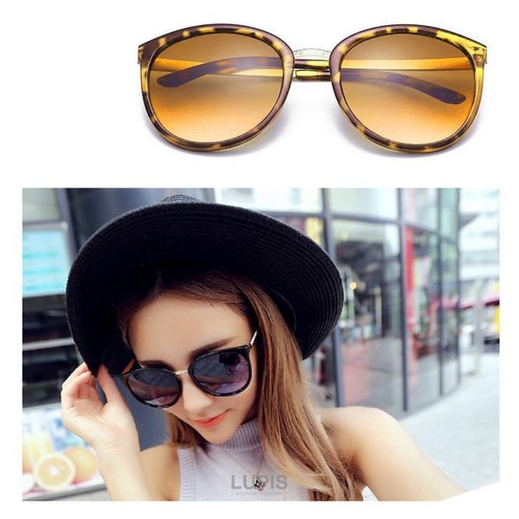 ゴールドシェブロンボストンサングラス 【プチプラ 大きめ | LUPIS | 詳細画像4 