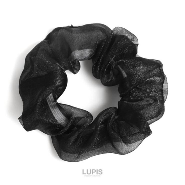 ブラック | オーガンジーキラキラシュシュ【ヘアアクセサリー】 | LUPIS