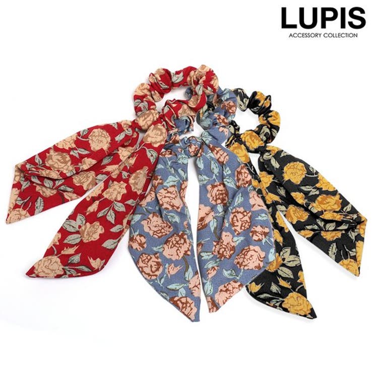 フラワー柄スカーフリボンシュシュ | LUPIS | 詳細画像1 