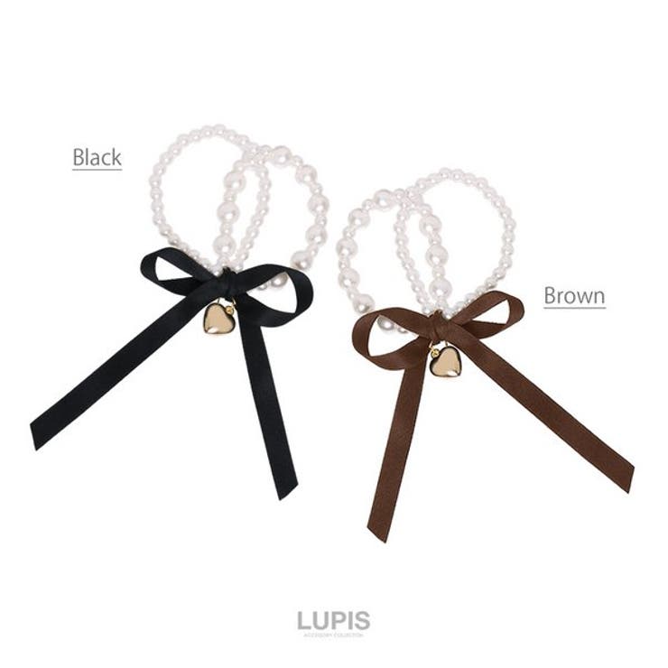 リボン×ハート2連パールヘアゴム【へアクセサリー】 | LUPIS | 詳細画像2 