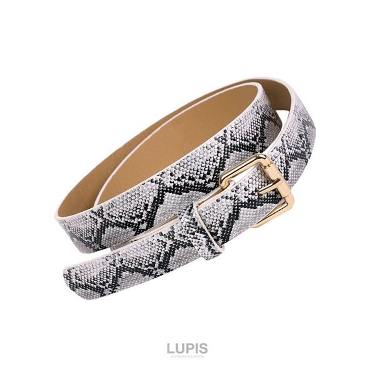 ホワイト | パイソン柄ベルト  | LUPIS