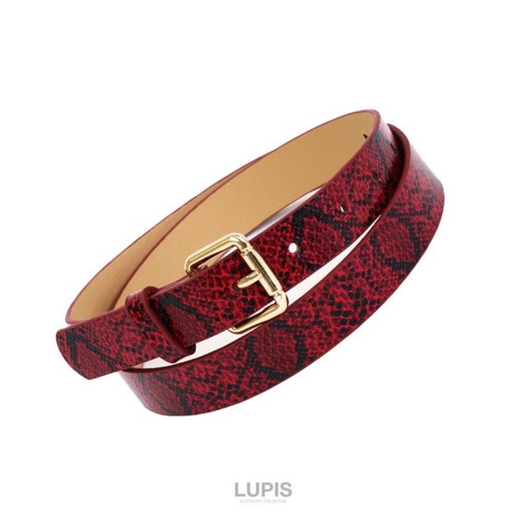 レッド | パイソン柄ベルト  | LUPIS