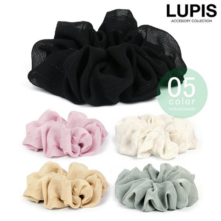 メタルラインシフォンシュシュ 【プチプラ ヘアゴム | LUPIS | 詳細画像1 